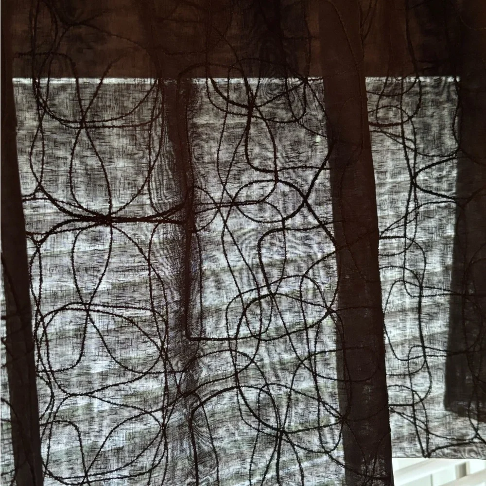 FREE* Black Sheer Window Valance. 76”